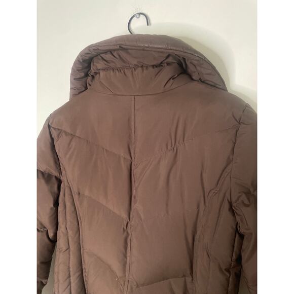 Michael Kors Brown Quilted Down Puffer Coat Womens Small Zip Front Winter Jacket - Picture 8 of 10
